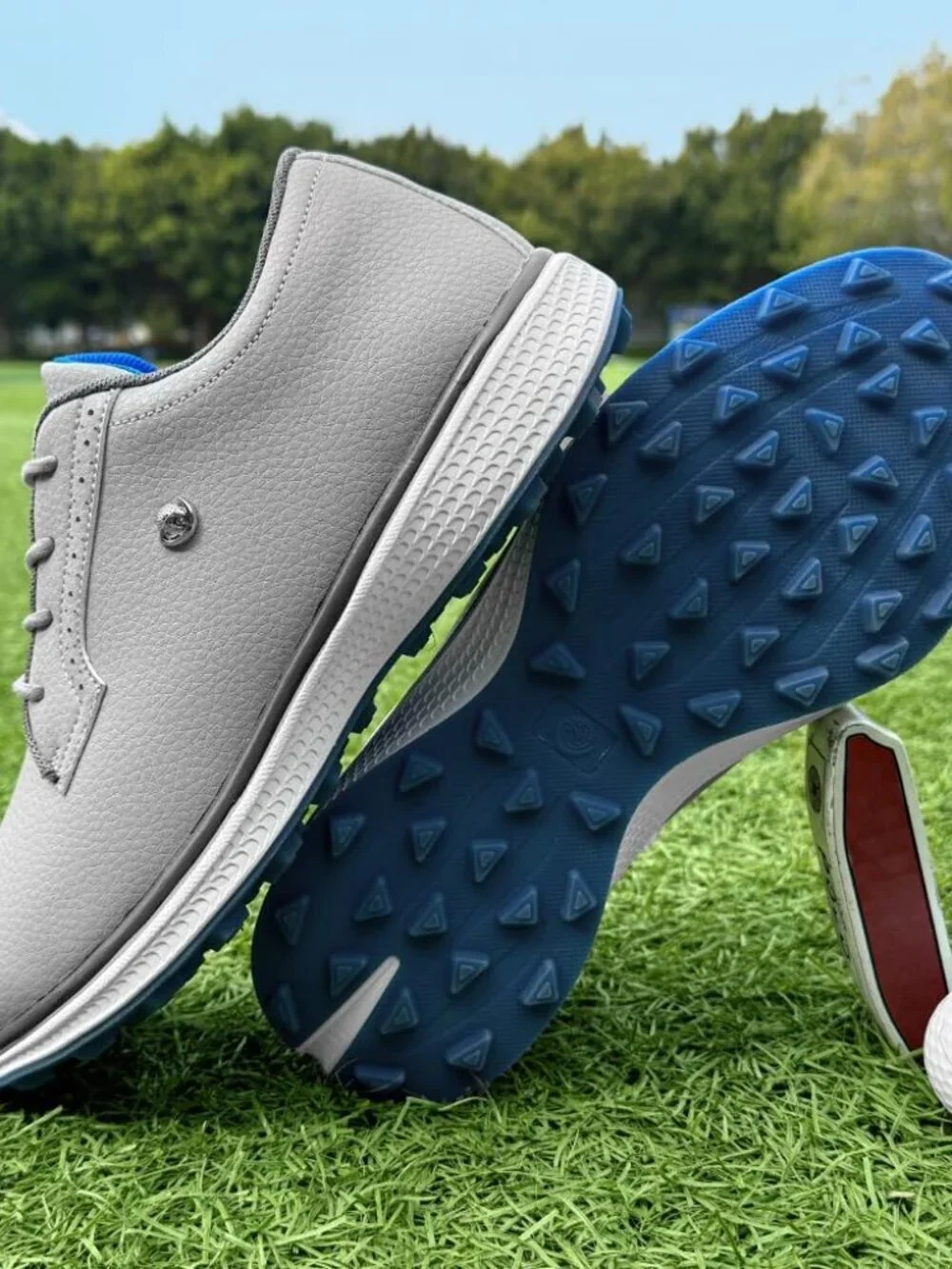Men's Grey Professional Golf Shoes Outdoor Golf Sport Training Sneakers